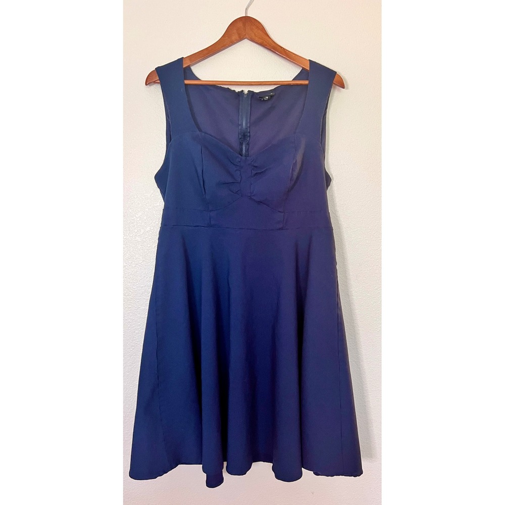 Torrid Navy Blue Skater Dress Size 18 Sleeveless Fit & Flare Casual